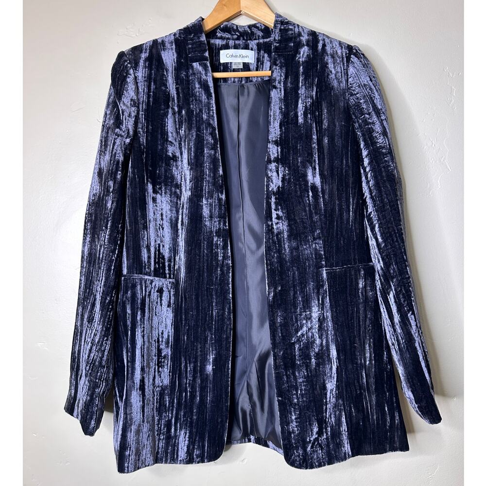 Women's Calvin Klein Gray Crushed Velvet Jacket 12